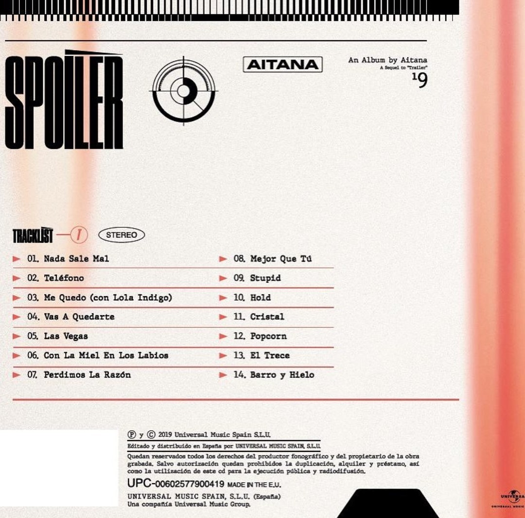 Aitana anuncia las canciones que estarán incluidas en "Spoiler".